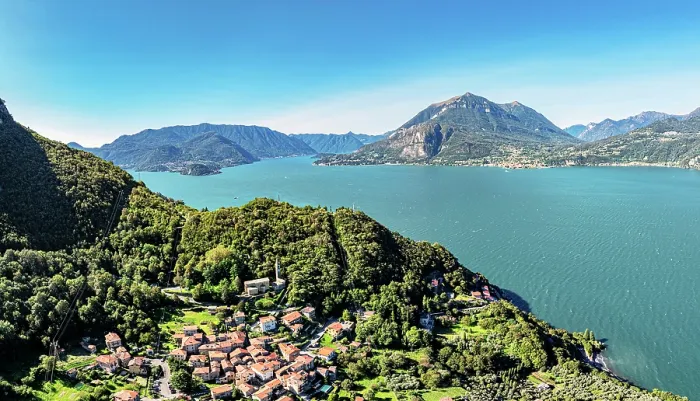 Framed Print : Aerial view of Bellagio and Menaggio old towns, Lake Como, Lombardy, Italy Framed Print : Aerial view of Bellagio and Menaggio old towns, Lake Como, Lombardy, Italy
