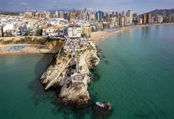 Framed Print : Aerial view of Benidorm, Costa Blanca, Valencian Community, Spain Framed Print : Aerial view of Benidorm, Costa Blanca, Valencian Community, Spain