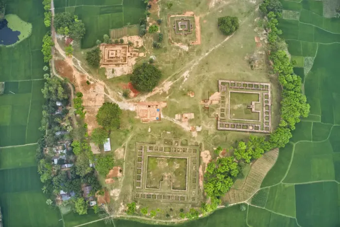 Framed Print : Aerial view of Bhasu Bihar, a famous and touristic archeological site in Bogra, Rajshahi Framed Print : Aerial view of Bhasu Bihar, a famous and touristic archeological site in Bogra, Rajshahi