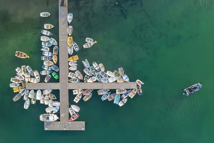 Framed Print : Aerial view of boats tethered to a jetty on the River Yealm Estuary, Newton Ferrers, Devon, England. Spring (April) 2022 Framed Print : Aerial view of boats tethered to a jetty on the River Yealm Estuary, Newton Ferrers, Devon, England. Spring (April) 2022