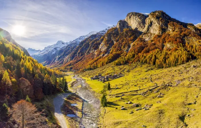 Framed Print : Aerial view of Bodengo valley in autumn. Valchiavenna, Valtellina, Lombardy, Italy Framed Print : Aerial view of Bodengo valley in autumn. Valchiavenna, Valtellina, Lombardy, Italy