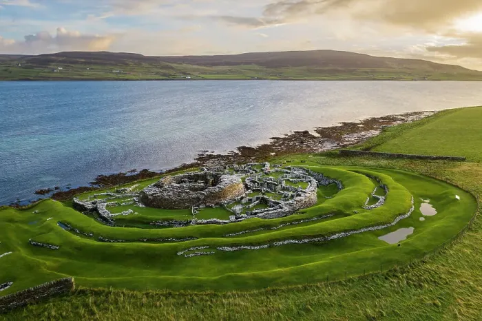 Framed Print : Aerial view of the Broch of Gurness, an Iron Age settlement on Mainland, Orkney, Scotland. Autumn (October) 2022 Framed Print : Aerial view of the Broch of Gurness, an Iron Age settlement on Mainland, Orkney, Scotland. Autumn (October) 2022