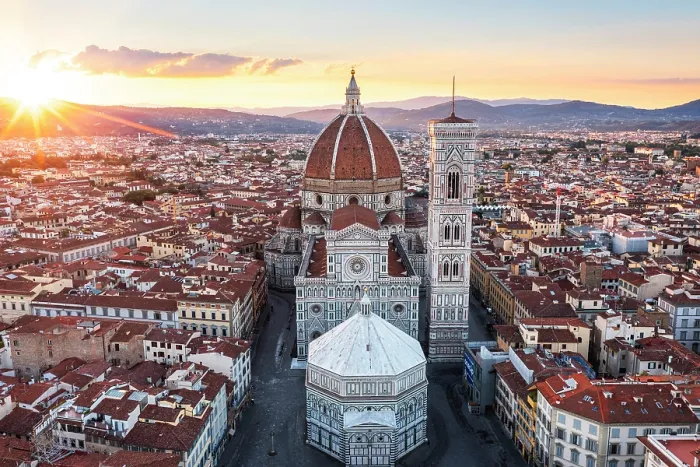 Framed Print : Aerial view of the Cathedral of Santa Maria del Fiore at sunrise. Florence, Tuscany, Italy Framed Print : Aerial view of the Cathedral of Santa Maria del Fiore at sunrise. Florence, Tuscany, Italy