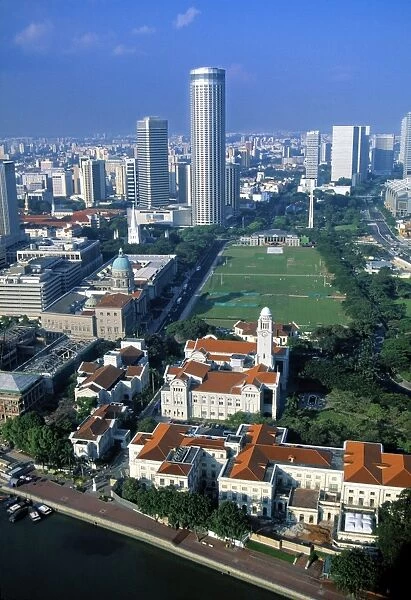 Aerial view over central Singapore