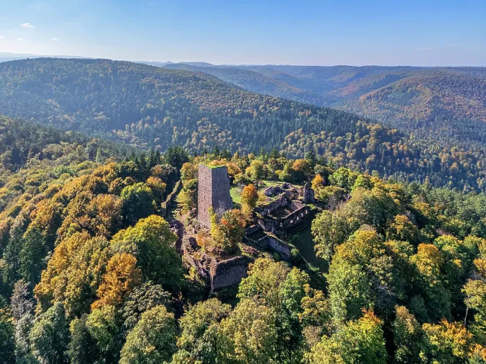 Framed Print : Aerial view at Chateau du Grand-Geroldseck, Saverne, Bas-Rhin, Alsace, Grand Est, France Framed Print : Aerial view at Chateau du Grand-Geroldseck, Saverne, Bas-Rhin, Alsace, Grand Est, France
