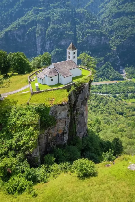 Framed Print : Aerial view of the church of Calonico, Leventina valley towards San Gottardo pass, Rossura, Ticino, Switzerland Framed Print : Aerial view of the church of Calonico, Leventina valley towards San Gottardo pass, Rossura, Ticino, Switzerland