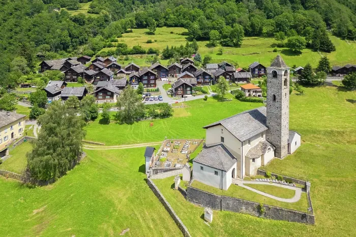Framed Print : Aerial view of the church of Rossura, Leventina valley towards San Gottardo pass, Rossura, Ticino, Switzerland Framed Print : Aerial view of the church of Rossura, Leventina valley towards San Gottardo pass, Rossura, Ticino, Switzerland
