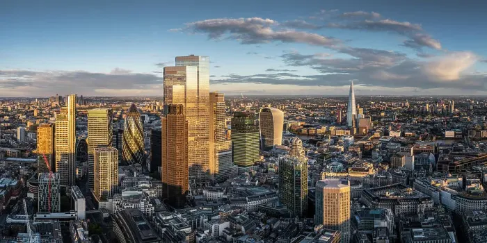 Framed Print : Aerial view of city of London, England, UK Framed Print : Aerial view of city of London, England, UK