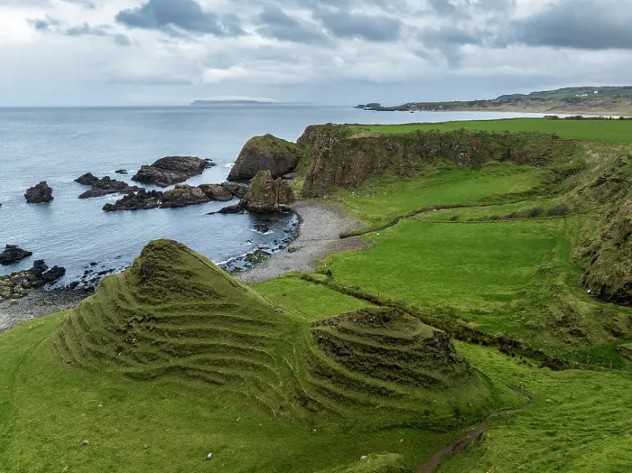 Framed Print : Aerial view of coastline near Dunseverick on the Causeway Coast, County Antrim, Northern Ireland. Spring (March) 2024 Framed Print : Aerial view of coastline near Dunseverick on the Causeway Coast, County Antrim, Northern Ireland. Spring (March) 2024