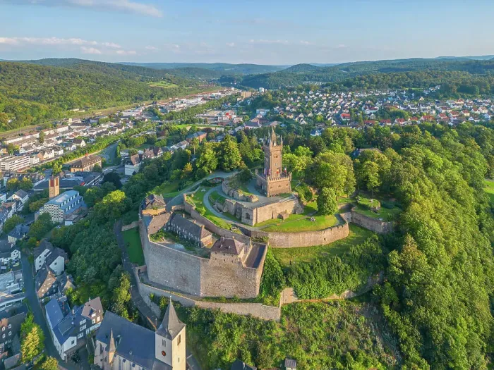 Framed Print : Aerial view at Dillenburg with Wilhelmstower, Lahn-Dill-Kreis, Westerwald, Hesse, Germany Framed Print : Aerial view at Dillenburg with Wilhelmstower, Lahn-Dill-Kreis, Westerwald, Hesse, Germany