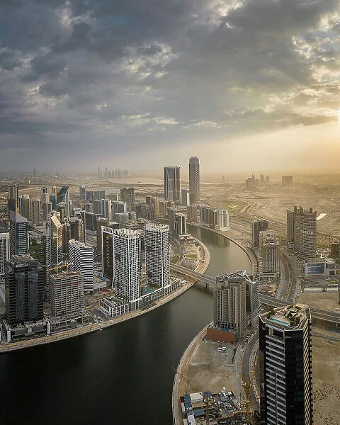 Aerial view of downtown Dubai, United Arab Emirates