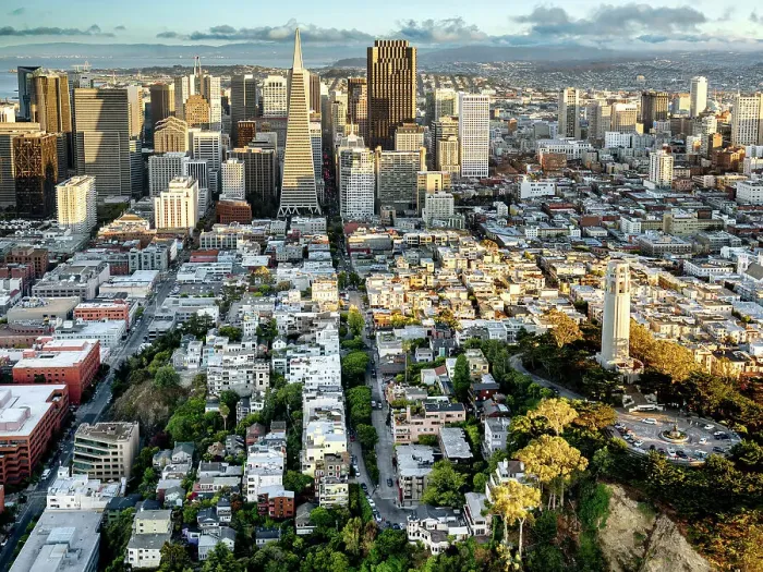 Framed Print : Aerial View of Downtown and Transamerica Building, Coit Tower San Francisco, California, USA Framed Print : Aerial View of Downtown and Transamerica Building, Coit Tower San Francisco, California, USA