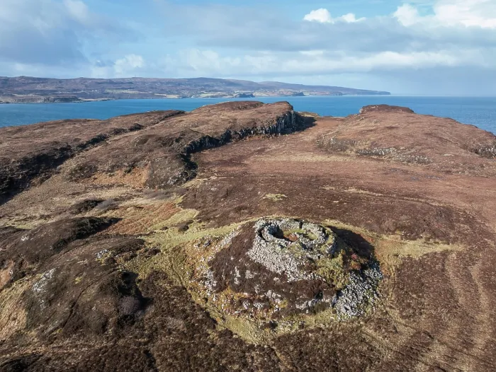 Framed Print : Aerial view of Dun Fiadhairt, an Iron Age Broch near Dunvegan on the Isle of Skye, Scotland. Winter (February) 2025 Framed Print : Aerial view of Dun Fiadhairt, an Iron Age Broch near Dunvegan on the Isle of Skye, Scotland. Winter (February) 2025