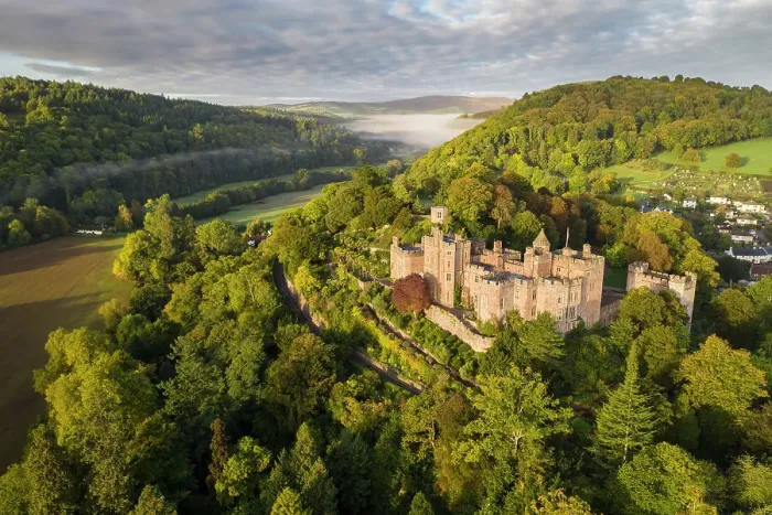 Framed Print : Aerial view of Dunster Castle, Exmoor National Park, Somerset, England. Autumn (October) 2022 Framed Print : Aerial view of Dunster Castle, Exmoor National Park, Somerset, England. Autumn (October) 2022