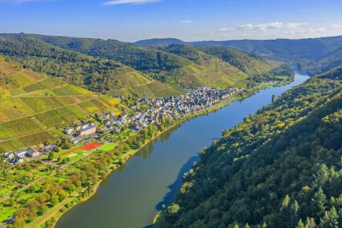 Framed Print : Aerial view at Ediger-Eller, Mosel valley, Eifel, Rhineland-Palatinate, Germany Framed Print : Aerial view at Ediger-Eller, Mosel valley, Eifel, Rhineland-Palatinate, Germany
