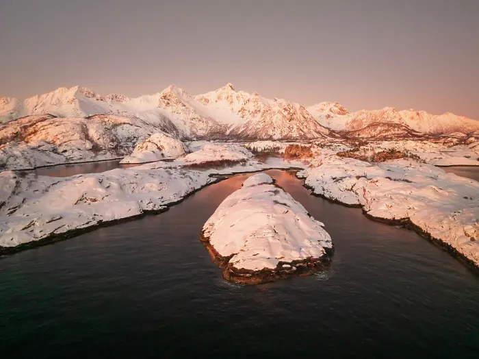 Framed Print : Aerial view of the fjords and the moutnains near Svolvaer in the Lofoten islands, Norway Framed Print : Aerial view of the fjords and the moutnains near Svolvaer in the Lofoten islands, Norway