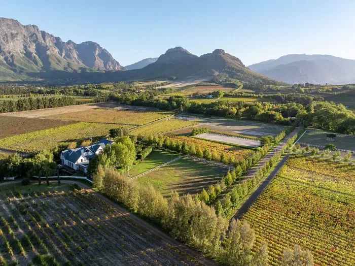 Framed Print : Aerial view of Franschhoek wine region, Franschhoek, Western Cape, South Africa Framed Print : Aerial view of Franschhoek wine region, Franschhoek, Western Cape, South Africa