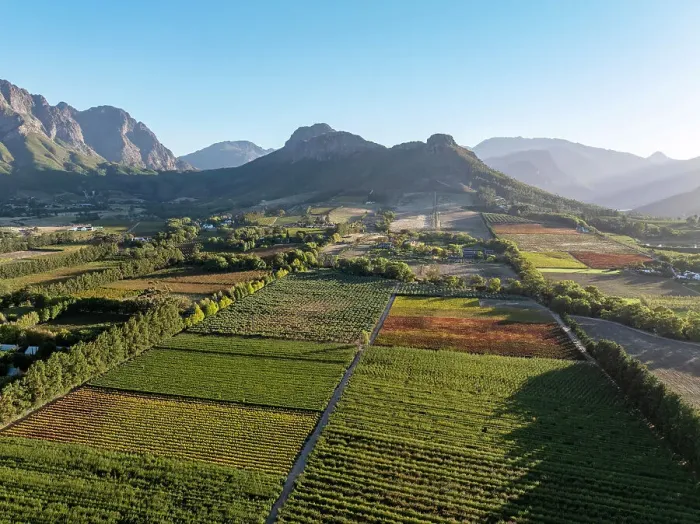 Framed Print : Aerial view of Franschhoek wine region, Franschhoek, Western Cape, South Africa Framed Print : Aerial view of Franschhoek wine region, Franschhoek, Western Cape, South Africa