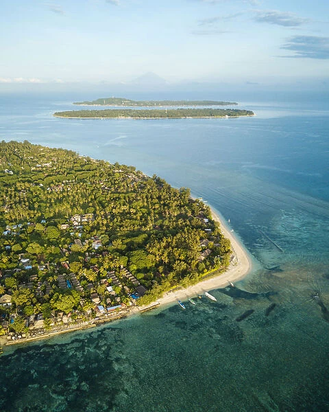 Aerial view of Gili Islands, Lombok Region, Indonesia