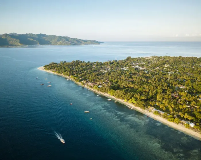 Framed Print : Aerial view of Gili Islands, Lombok Region, Indonesia Framed Print : Aerial view of Gili Islands, Lombok Region, Indonesia