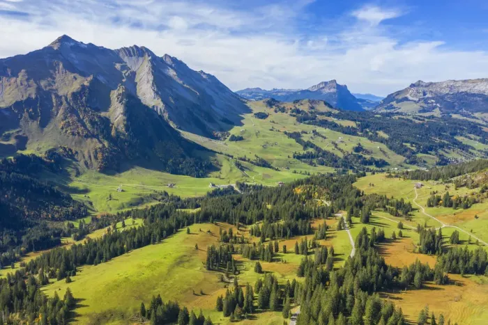 Framed Print : Aerial view from Glaubielen pass at Brienzer Rothorn, Obwalden, Switzerland Framed Print : Aerial view from Glaubielen pass at Brienzer Rothorn, Obwalden, Switzerland