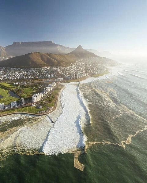 Aerial view from Green Point over Cape Town, Western Cape, South Africa