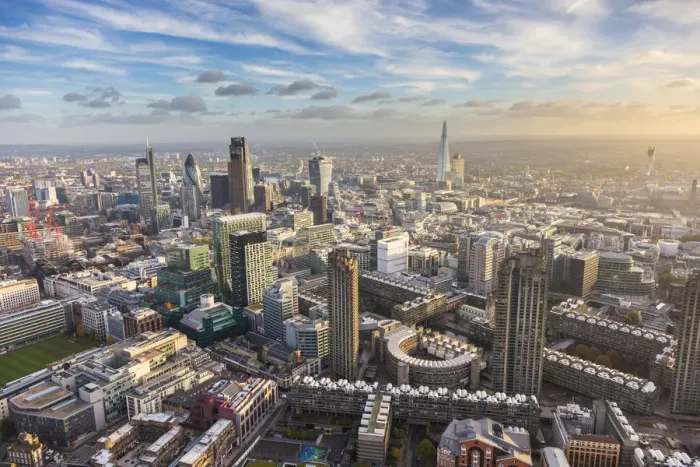 Framed Print : Aerial view from helicopter, The Shard & City of London, London, England Framed Print : Aerial view from helicopter, The Shard & City of London, London, England