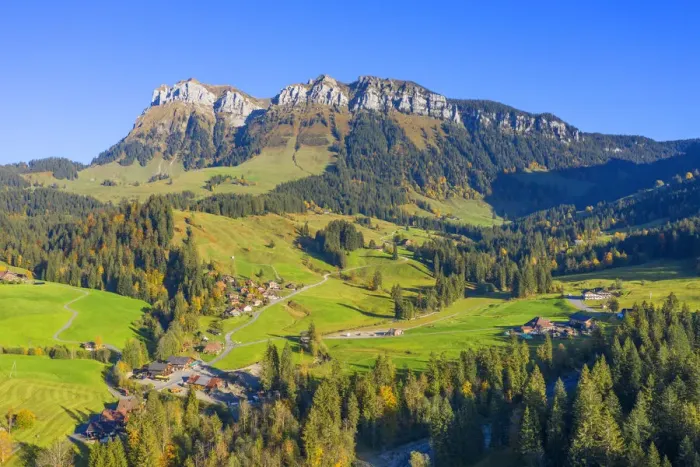 Framed Print : Aerial view on Hohgant with Eriz, Emmental, Berner Oberland, Switzerland Framed Print : Aerial view on Hohgant with Eriz, Emmental, Berner Oberland, Switzerland