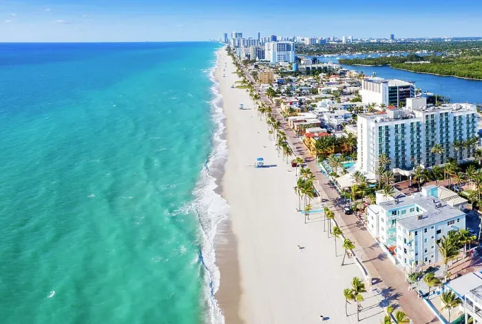Framed Print : Aerial View of Hollywood Beach Hollywood Beach Broadwalk Hollywood, Broward, Florida, USA