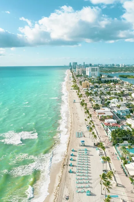 Framed Print : Aerial view over Hollywood Beach, Miami, Florida, USA Framed Print : Aerial view over Hollywood Beach, Miami, Florida, USA