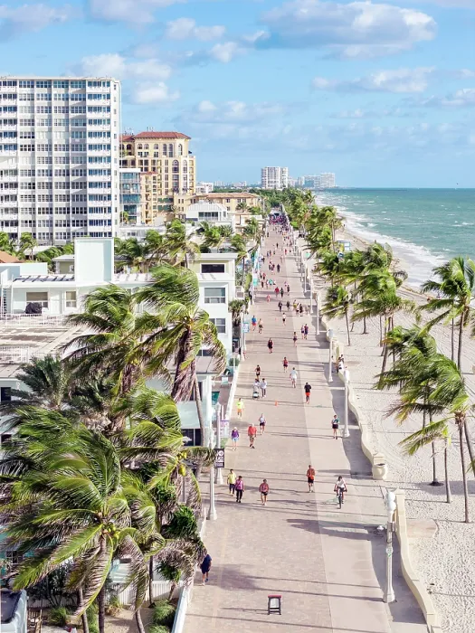 Framed Print : Aerial view over Hollywood Beach, Miami, Florida, USA Framed Print : Aerial view over Hollywood Beach, Miami, Florida, USA