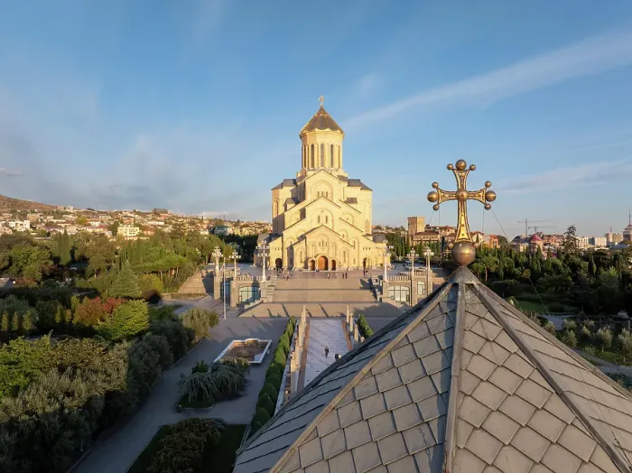 Framed Print : Aerial view of Holy Trinity Cathedral, Tbilisi, Georgia Framed Print : Aerial view of Holy Trinity Cathedral, Tbilisi, Georgia