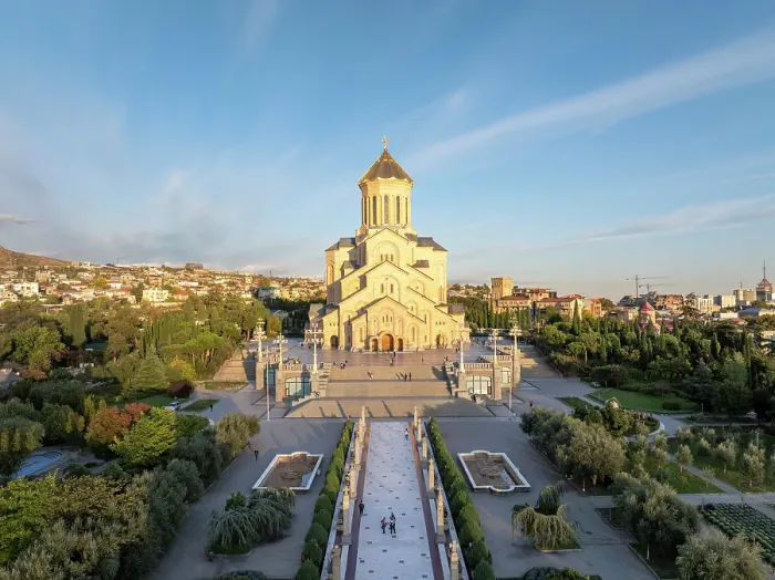 Framed Print : Aerial view of Holy Trinity Cathedral, Tbilisi, Georgia Framed Print : Aerial view of Holy Trinity Cathedral, Tbilisi, Georgia