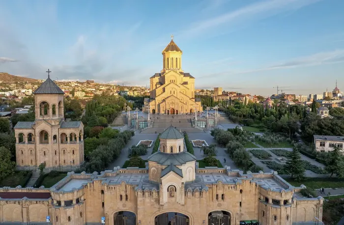 Framed Print : Aerial view of Holy Trinity Cathedral, Tbilisi, Georgia Framed Print : Aerial view of Holy Trinity Cathedral, Tbilisi, Georgia