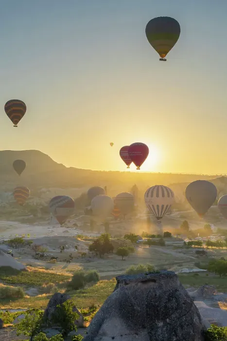 Framed Print : Aerial view of hot air balloon over rock formations at sunrise, Goreme, Goreme Historical National Park, Nevsehir District, Nevsehir Province, UNESCO, Cappadocia, Central Anatolia Region, Turkey Framed Print : Aerial view of hot air balloon over rock formations at sunrise, Goreme, Goreme Historical National Park, Nevsehir District, Nevsehir Province, UNESCO, Cappadocia, Central Anatolia Region, Turkey