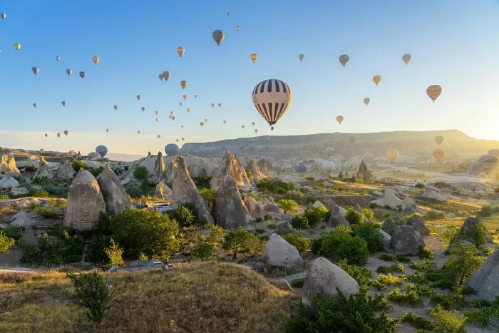 Framed Print : Aerial view of hot air balloon over rock formations at sunrise, Goreme, Goreme Historical National Park, Nevsehir District, Nevsehir Province, UNESCO, Cappadocia, Central Anatolia Region, Turkey Framed Print : Aerial view of hot air balloon over rock formations at sunrise, Goreme, Goreme Historical National Park, Nevsehir District, Nevsehir Province, UNESCO, Cappadocia, Central Anatolia Region, Turkey