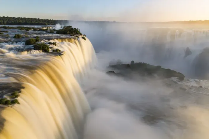 Framed Print : Aerial view over Iguacu Falls, Foz do Iguaazu, Iguacu (Iguazu) National Park, Brazil
