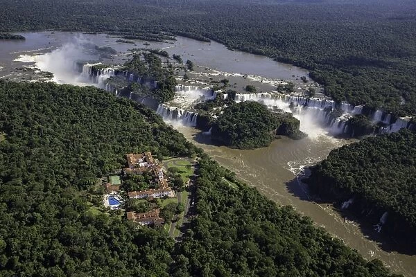 Aerial view over Iguacu Falls, Iguacu (Iguazu) National Park, Brazil