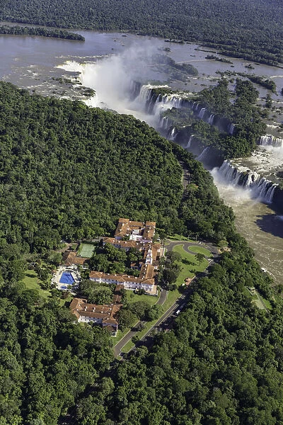 Aerial view over Iguacu Falls, Iguacu (Iguazu) National Park, Brazil