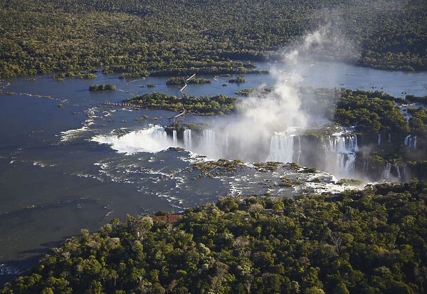 Aerial view of Iguacu Falls, Iguacu National Park, Parana, Brazil