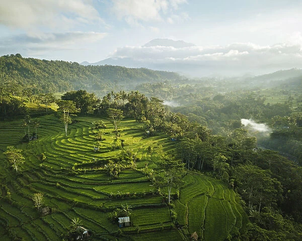 Aerial View of Landscape near Sidemen, Bali, Indonesia