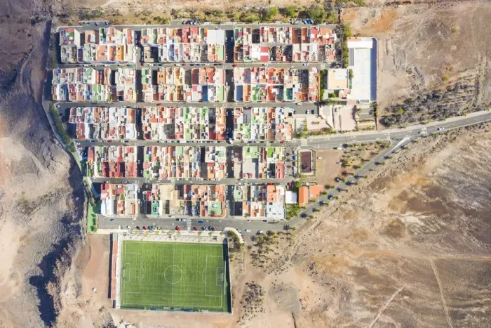 Framed Print : Aerial view of Las Coloradas village, Las Palmas, Gran Canaria, Canary Islands, Spain Framed Print : Aerial view of Las Coloradas village, Las Palmas, Gran Canaria, Canary Islands, Spain