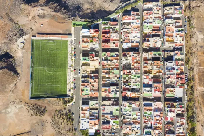 Framed Print : Aerial view of Las Coloradas village, Las Palmas, Gran Canaria, Canary Islands, Spain Framed Print : Aerial view of Las Coloradas village, Las Palmas, Gran Canaria, Canary Islands, Spain