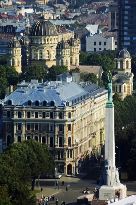Framed Print : Aerial View of the Liberty Monument of Milda with the three stars