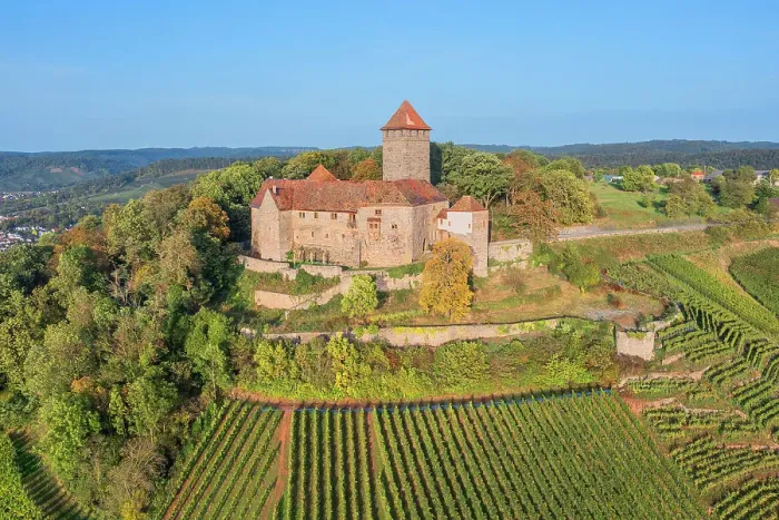 Framed Print : Aerial view at Lichtenberg castle near Oberstenfeld, Neckar valley, Baden-Wurttemberg, Germany Framed Print : Aerial view at Lichtenberg castle near Oberstenfeld, Neckar valley, Baden-Wurttemberg, Germany