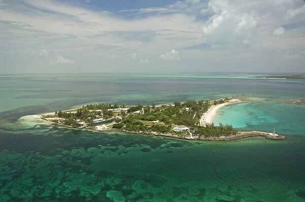 An aerial view of Little Whale Cay