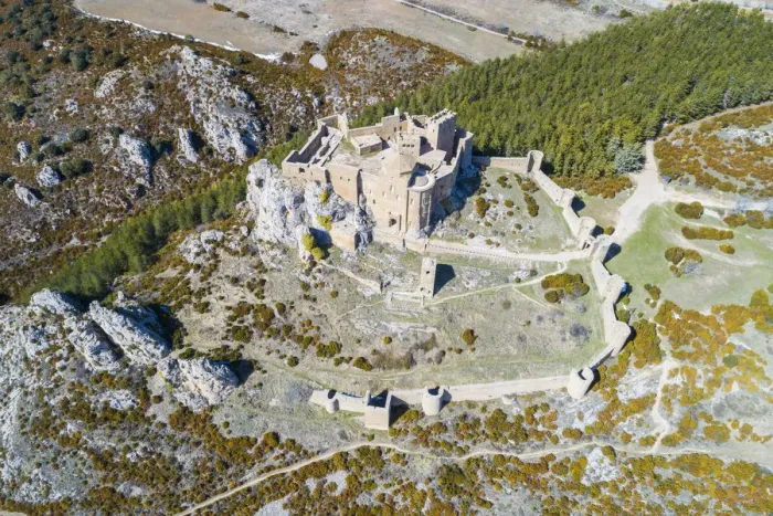 Framed Print : Aerial view of Loarre Castle. Loarre, Huesca province, Aragon, Spain Framed Print : Aerial view of Loarre Castle. Loarre, Huesca province, Aragon, Spain