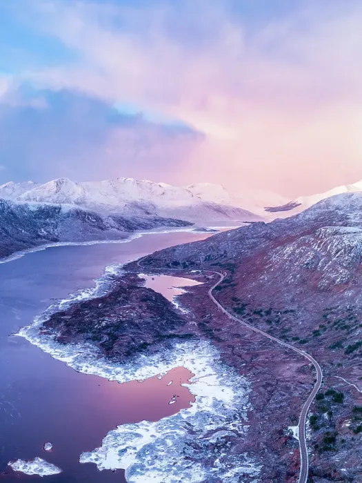Framed Print : Aerial view over Loch Cuaich along the north coast 500 driving route, A87 between Fort William and the Isle of Skye. Sutherland, Highlands, Scotland, United Kingdom Framed Print : Aerial view over Loch Cuaich along the north coast 500 driving route, A87 between Fort William and the Isle of Skye. Sutherland, Highlands, Scotland, United Kingdom