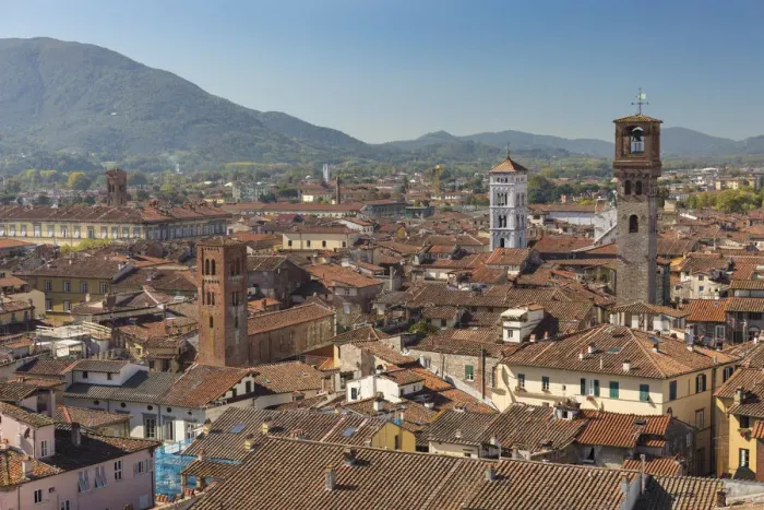Framed Print : An aerial view of Lucca; Tuscany Framed Print : An aerial view of Lucca; Tuscany