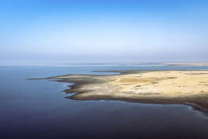 Framed Print : Aerial view of Makgadikgadi Salt Pans, Botswana Framed Print : Aerial view of Makgadikgadi Salt Pans, Botswana